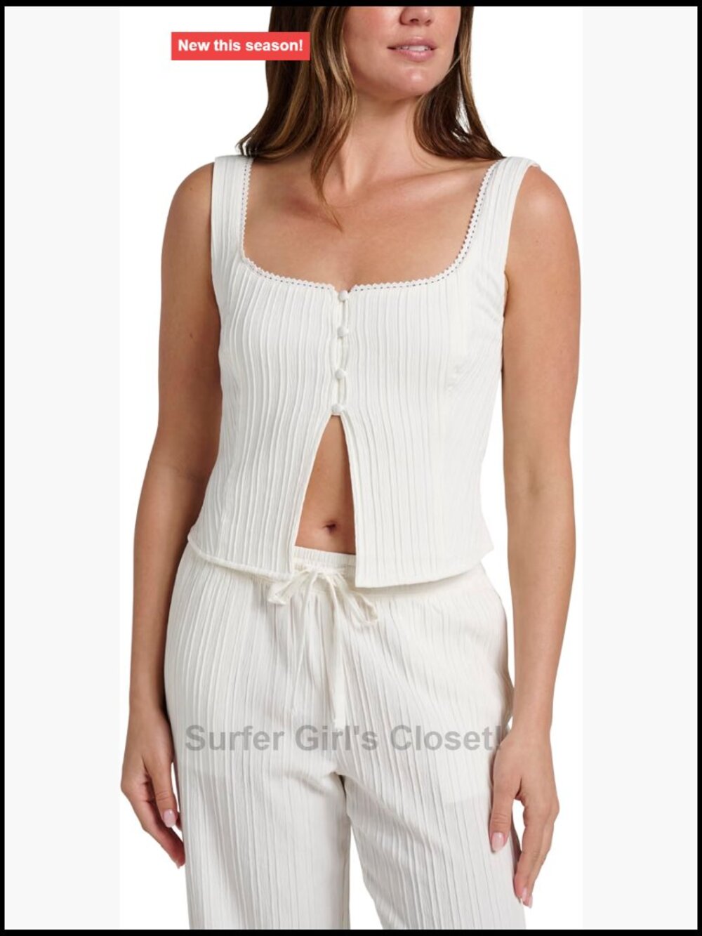 Fitted Cropped Tank Top with Smocked Back and Cutaway Hem